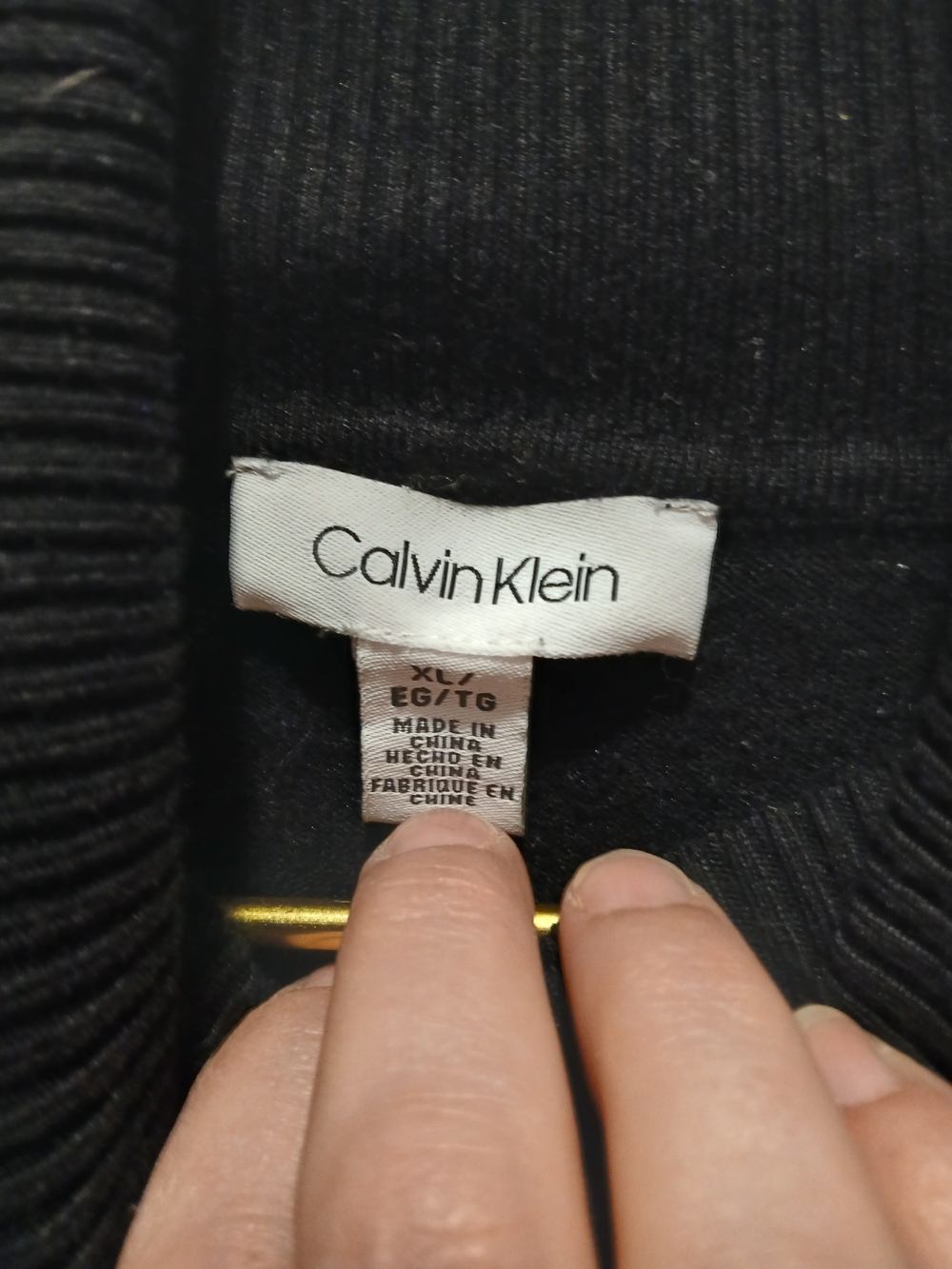 Calvin Klein Black Turtleneck Knit Sweater XL - Picture 4 of 6